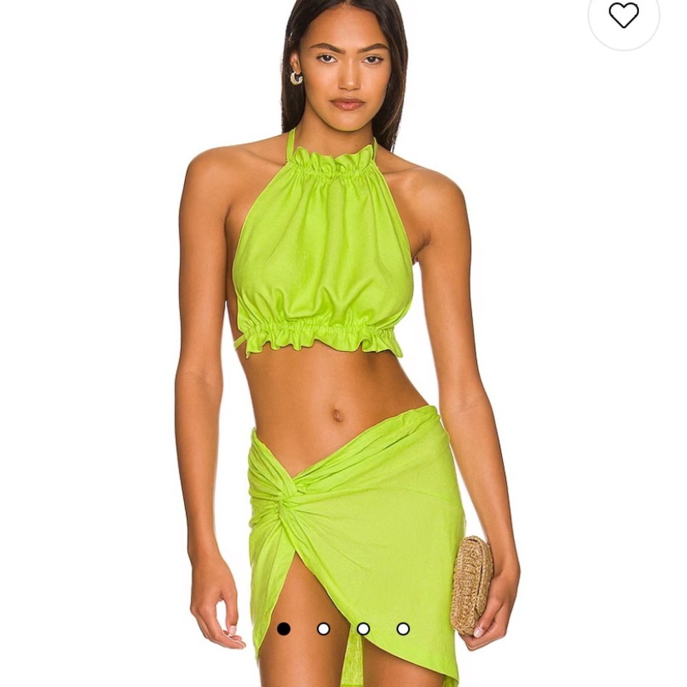 OW Intimates Isla Skirt Set in Neon Green - Picture 1 of 7